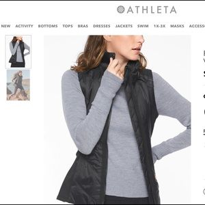 Athleta Down Vest, black, XXsmall